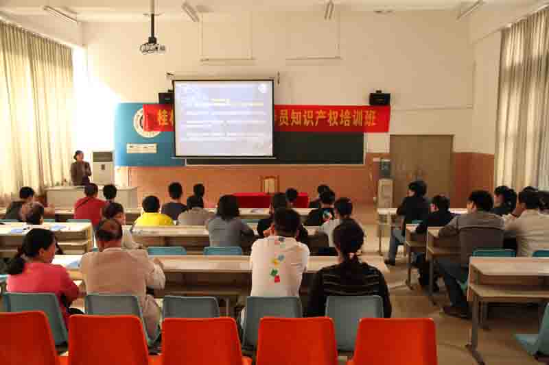马所长在为中小学辅导员讲授专利基础知识